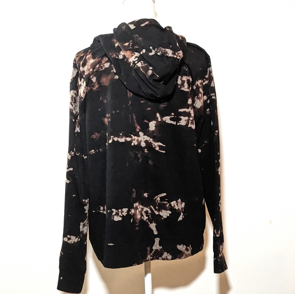 Black Reverse Tie Dye Zip Up Hoodie - Picture 2 of 3